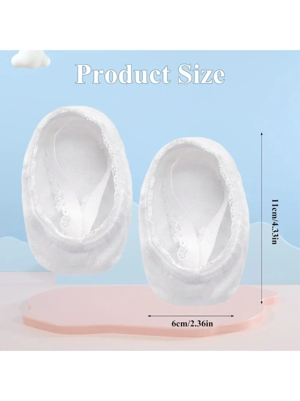 5 Pairs Baby Girl Lace Socks - Non-Skid Toddler Stretch Anti-Slip Princess Dress